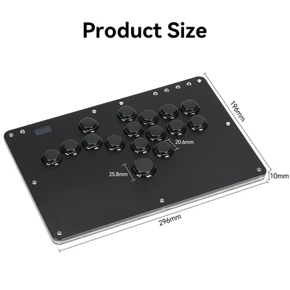 Haute42- COSMOX Hitbox Fighting Gaming Joystick For PC/PS3/PS4/PS5/XBOX Switch Steam Leverless Controller Rims Rim Button Rim