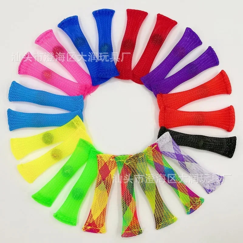 Xgnvpy  Sensory Toys Marbles Ball Autism Anxiety Therapy Toy Stress Relief Hand Braided Mesh Easy Bend Fidget Toys for Kids Gift