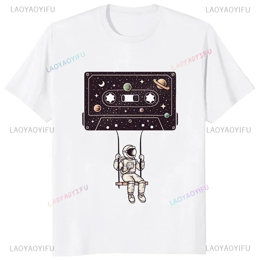 Vintage Cassette Tape Pencil Printed T-Shirt