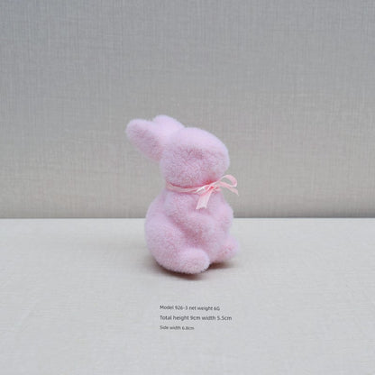 Short Velvet Moss Living Room Small Ornaments Easter Bunny