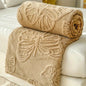 1pc Minimalist Butterfly Jacquard Faux Long Plush Lamb Wool Blanket, Soft And Warm, Can Be Used As Bedspread Or Shawl