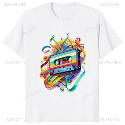 Vintage Cassette Tape Pencil Printed T-Shirt