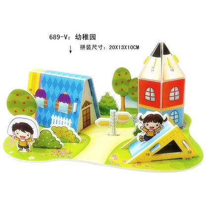 Custom Puzzle Photo Cartoon Castle Princess House 3d Puzzle Jigsaw Learning Educational Toys For Children Personalized Gift Toys