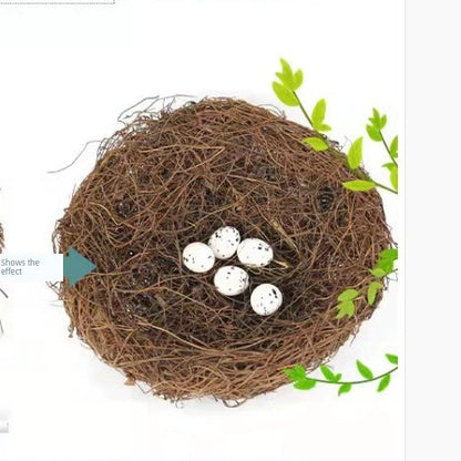 Bird Nest Rattan Artificial Easter Props Bird Nest