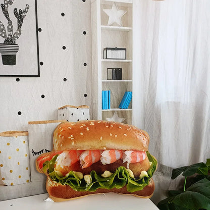 Life like Plush Hamburger Pillow