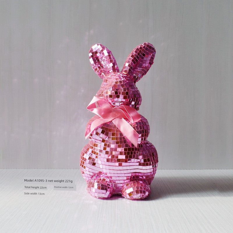 Short Velvet Moss Living Room Small Ornaments Easter Bunny