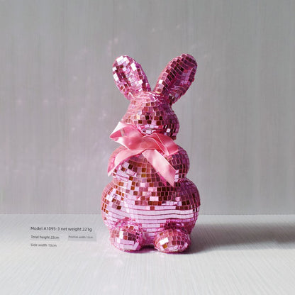 Short Velvet Moss Living Room Small Ornaments Easter Bunny