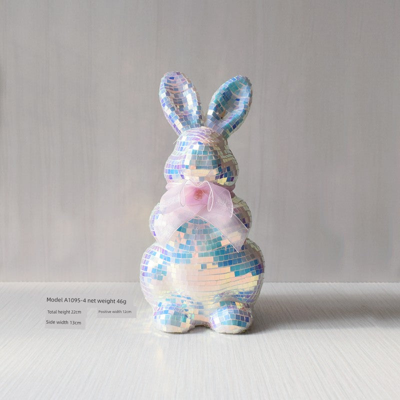 Short Velvet Moss Living Room Small Ornaments Easter Bunny