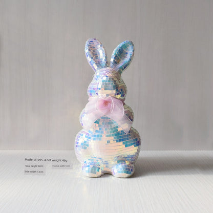 Short Velvet Moss Living Room Small Ornaments Easter Bunny