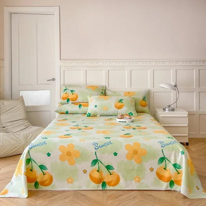 Flower Bed Sheet Set 3Pcs Cotton Thickened