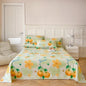 Flower Bed Sheet Set 3Pcs Cotton Thickened