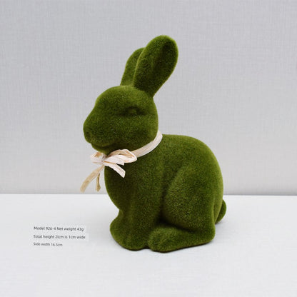 Short Velvet Moss Living Room Small Ornaments Easter Bunny
