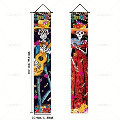 Dia De Los Muertos Porch Sign Banners Mexico Day of The Dead