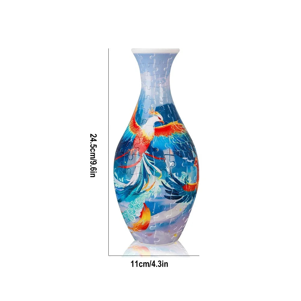 3D Puzzle Vase Building Blocks Unique Flower Vase Curved Puzzle Pieces House Warming Gift for Flower Arrangements Home Christmas