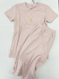 Duck Bear Embroidered Striped T-shirt Pant Set Women Summer 2 Piece Sets Pajama Cute Kawaii Short Sleeve Tees Sweatpant 2025