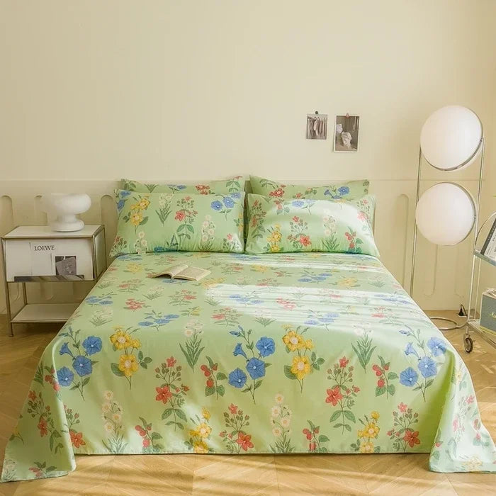 Flower Bed Sheet Set 3Pcs Cotton Thickened
