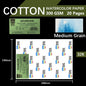 BAOHONG 20pcs 100% Cotton Artist Watercolor Drawing Paper