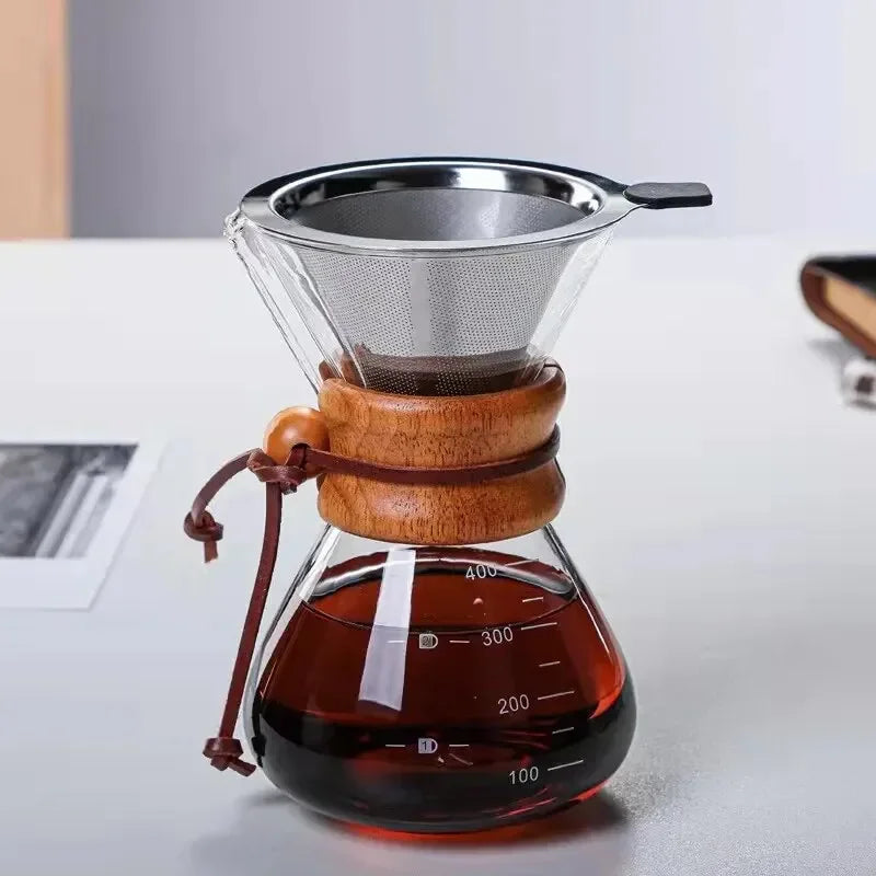 1Pcs Hand Brewed Coffee Sharing Pot Filter Screen Glass   Cup   Set Drip Small Household   Jar