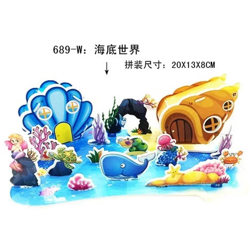 Custom Puzzle Photo Cartoon Castle Princess House 3d Puzzle Jigsaw Learning Educational Toys For Children Personalized Gift Toys