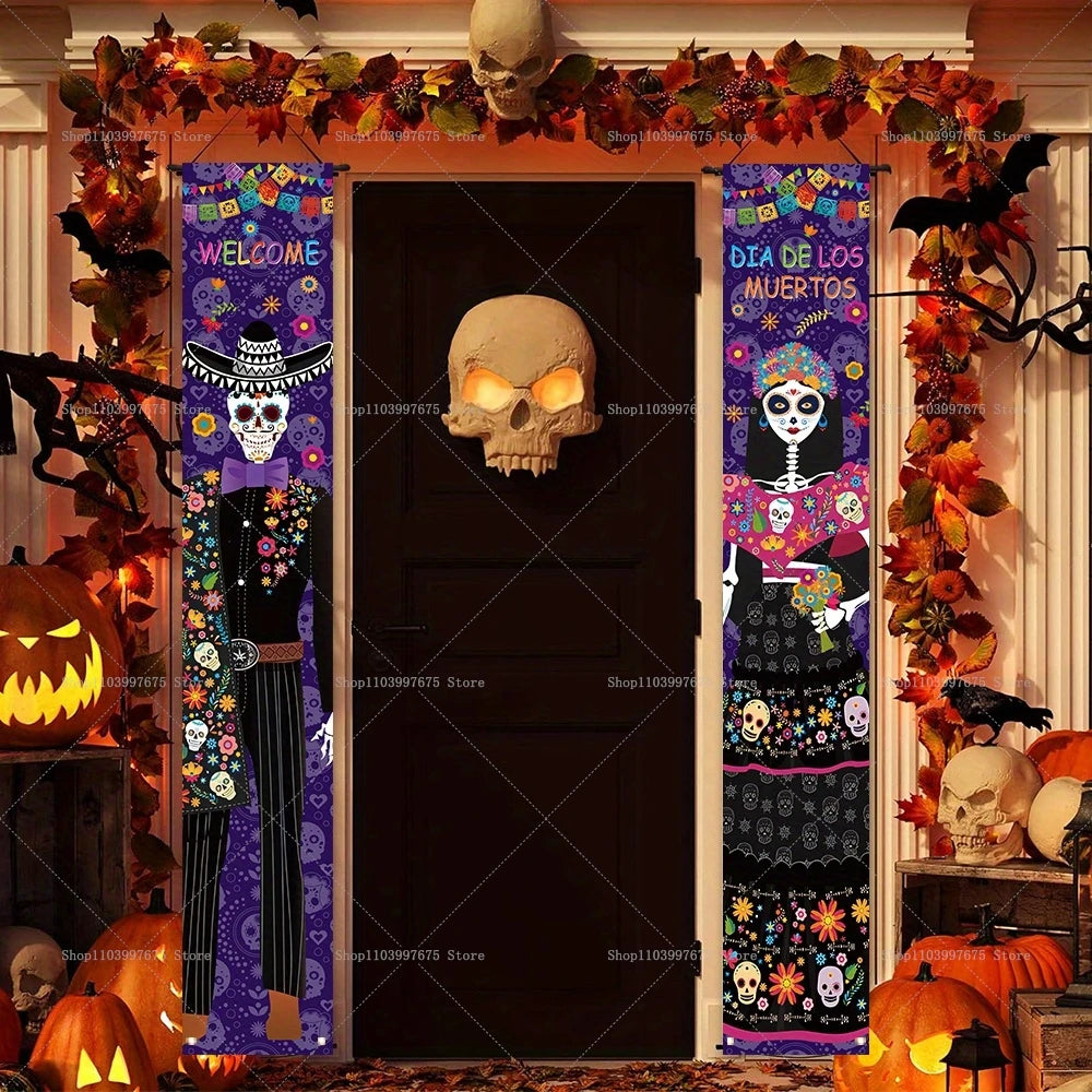 Dia De Los Muertos Porch Sign Banners Mexico Day of The Dead