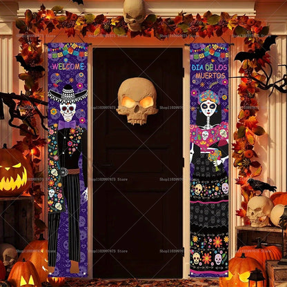 Dia De Los Muertos Porch Sign Banners Mexico Day of The Dead